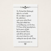 Saint Michel l'Archange Prière Carte Sainte (Dos)