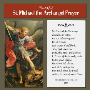 Saint Michel l'Archange Prière Carte Sainte