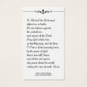 Saint Michel l'Archange Prière Carte Sainte (Dos)