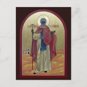 Saint Moses de Ethiopische gebedskaart Briefkaart