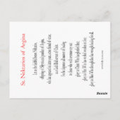 Saint Nektarios Prayer-kaart Briefkaart (Achterkant)