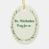Saint Nicholas God's Peace and Blessings Scripture Keramisch Ornament (Achterkant)