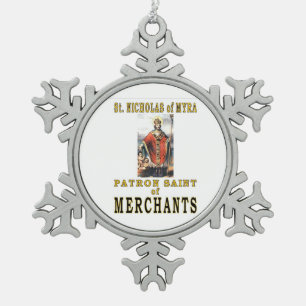 SAINT NICHOLAS TIN SNEEUWVLOK ORNAMENT