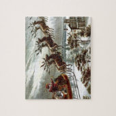 Saint Nick Victoriaans Santa Claus Reindeer Legpuzzel (Verticaal)