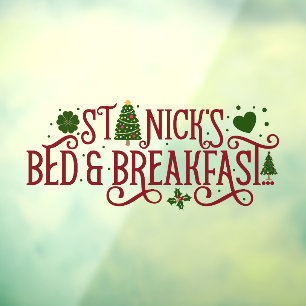 Saint Nick's bed ontbijt kerstzaak Raamsticker