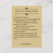 Saint-Nicolas des cartes saintes de prière de Myra (Dos)