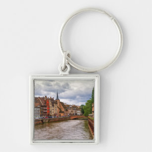 Saint-Nicolas dock in Straatsburg, Frankrijk Sleutelhanger
