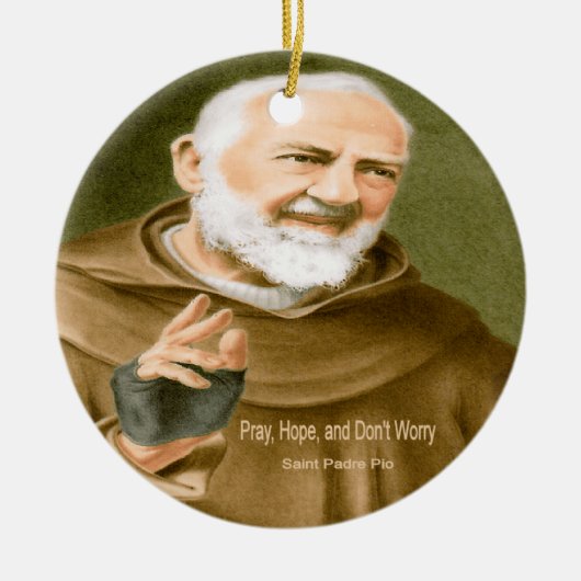 Saint Padre Pio Keramisch Ornament (Voorkant)