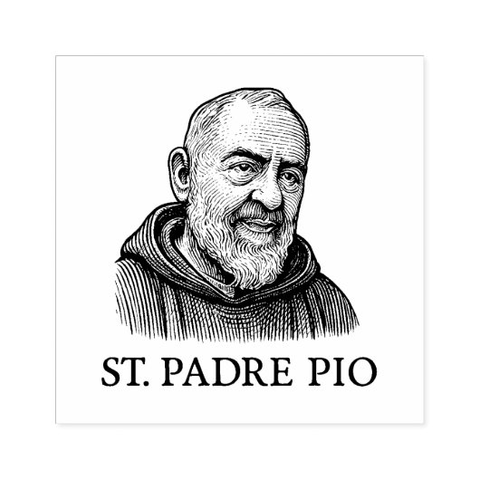Saint Padre Pio Traditionele gravure Devotional Rubberstempel (Afrduk)