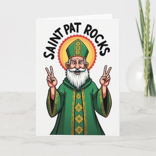 Saint Pat Rocks Modern Card Kaart (Voorkant)