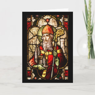 Saint Patrick Afbeelding op Glas in lood Feestdagen Kaart