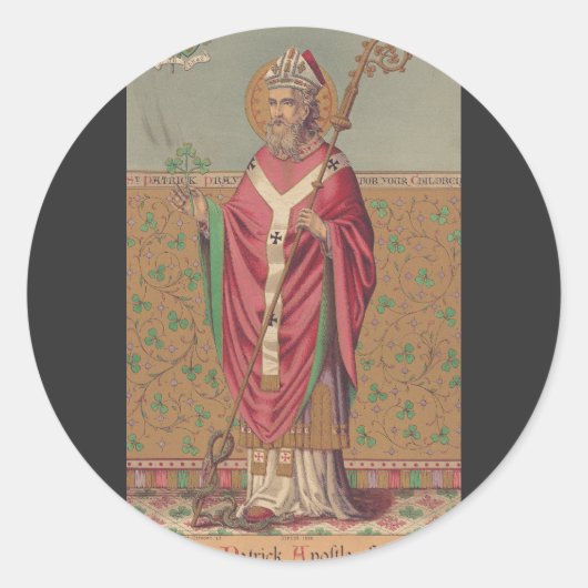 Saint Patrick Apostel van Ierland Ronde Sticker (Voorkant)