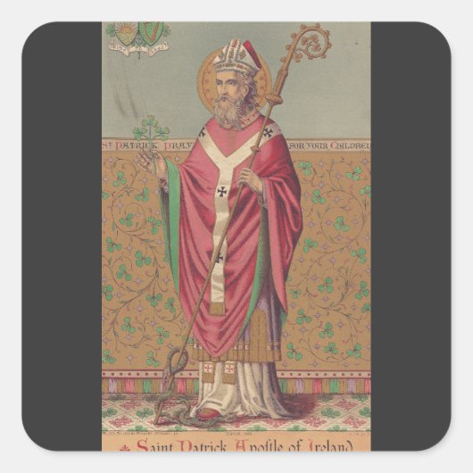 Saint Patrick Apostel van Ierland Vierkante Sticker (Voorkant)