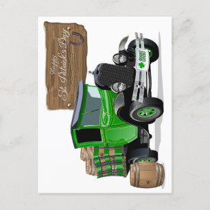 Saint Patrick Cartoon Kerstmis brandweerwagen Briefkaart