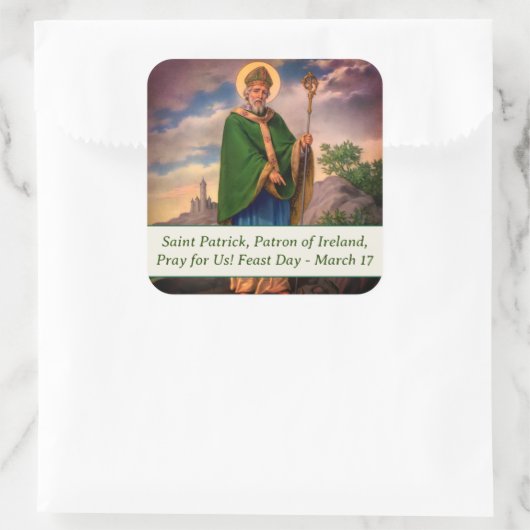 Saint Patrick Catholic Vierkante Sticker (Tas)