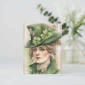 Saint Patrick Day  vrouw Briefkaart (Staand voorkant)