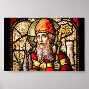 Saint Patrick  Glas in lood Afbeelding Poster