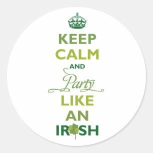 SAINT PATRICK houdt kalm en feest als een Iers Ronde Sticker