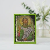 Saint Patrick Icon on Green Briefkaart (Staand voorkant)