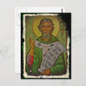 Saint Patrick Icon on Green Briefkaart (Voorkant / Achterkant)