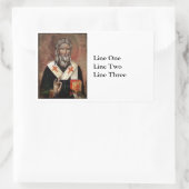 Saint Patrick met de hand verheven Rechthoekige Sticker (Tas)