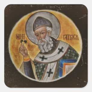 Saint Patrick met Shamrock Vierkante Sticker