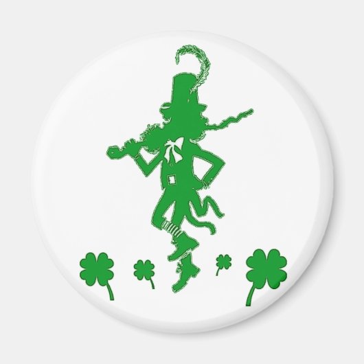 Saint Patrick’s Day Leprechaun Magnet Shamrock (Devant)