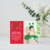 Saint Patrick Salutation BUDGET Carte photo (Debout devant)