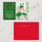 Saint Patrick Salutation BUDGET Carte photo (Devant / Derrière)