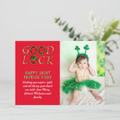 Saint Patrick Salutation BUDGET Carte photo (Debout devant)