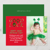 Saint Patrick Salutation BUDGET Carte photo (Devant / Derrière)