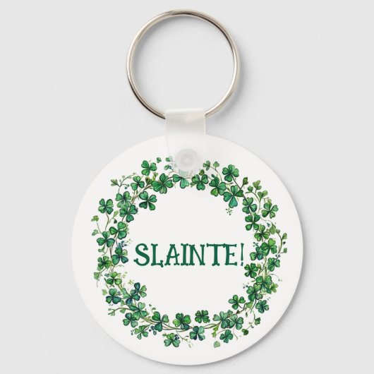 Saint-Patrick "Slainte !" Porte-clés Trèfles (Recto)