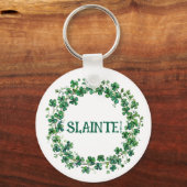 Saint-Patrick "Slainte !" Porte-clés Trèfles (Recto)