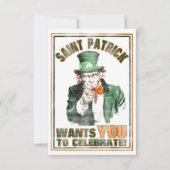 Saint Patrick WIL DAT U uitnodigingen tot het vier (Voorkant)