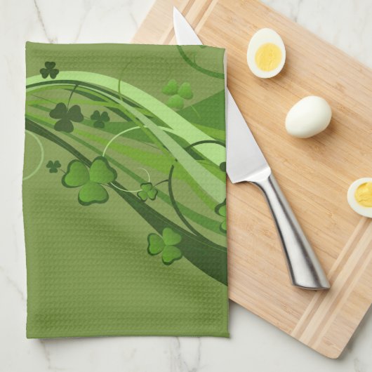 Saint Patrick's Cuisine Serviette à main vert flor (Quart Plié)