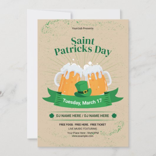 Saint patrick's dag uitnodiging flyer sjabloon (Voorkant)