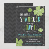 Saint Patrick's Day 4 Feuille Clover Invitation d' (Devant / Derrière)