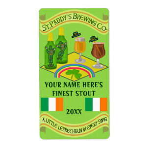 Saint Patrick's Day Accueil Brew Bière Étiquette b
