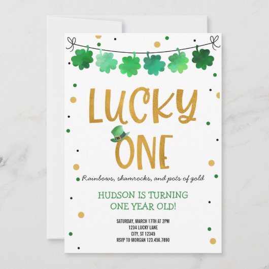 Saint Patrick's Day Anniversaire Invitation Lucky  (Devant)