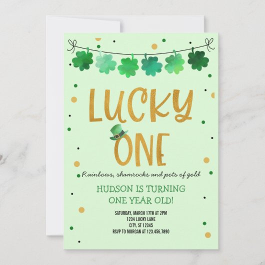 Saint Patrick's Day Anniversaire Invitation Lucky (Devant)