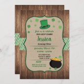 Saint-Patricks Day Anniversaire Invitation Shamroc (Devant / Derrière)