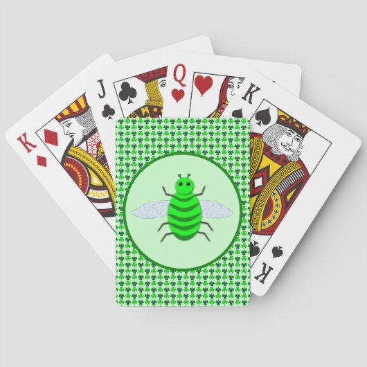 Saint Patricks Day Bee en Shamrocks Pokerkaarten (Achterkant)