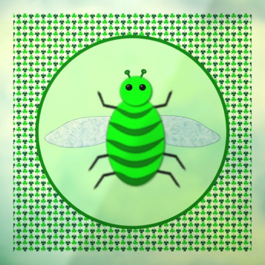 Saint Patricks Day Bee en Shamrocks Raamsticker (Vel 3)