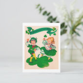 Saint Patrick's Day Boy & Girl, Briefkaart (Staand voorkant)