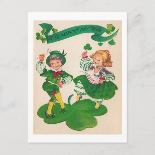 Saint Patrick's Day Boy & Girl, Briefkaart (Voorkant)