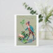 Saint Patrick's Day Boy & Lucky Pig,  Briefkaart (Staand voorkant)