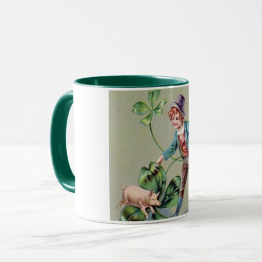 Saint Patrick's Day Boy & Lucky Pig,  Mok (Voorkant links)