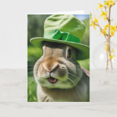 Saint Patrick's Day Bunny Kaart (Gele Bloem)