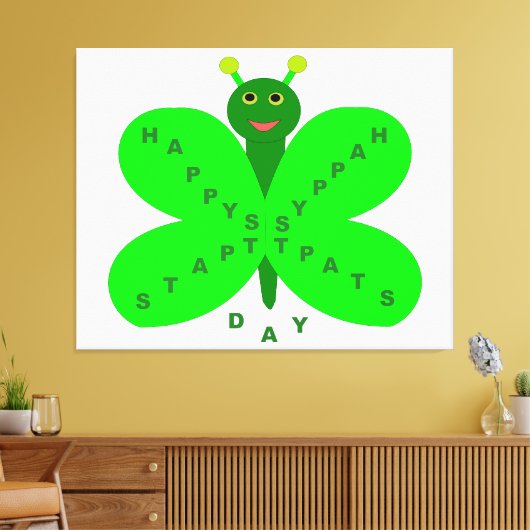 Saint Patricks Day Butterfly Canvas Print (Insitu (Woonkamer))