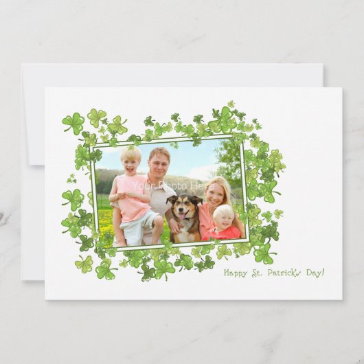 Saint Patrick's Day Carte photo, cadre Shamrock (Devant)